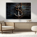 3 Panel Grunge Abstract Anchor Wall Art Canvas Print Set