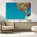 Carl Fredricksen, Up Movie Wall Art, Colorful Balloon House