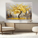 Golden Tree Canvas Print | Abstract Wall Art for Modern