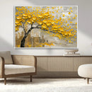 Yellow Blossom Tree Canvas Wall Art - Floral Abstract Modern