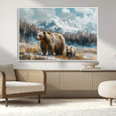 Bear and Baby Bear Wall Art Canvas Print