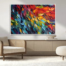 Vibrant Abstract Leaf Wall Art Canvas Print | Bold Colorful