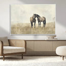 Chines Style Grunge Horses Wall Art Canvas Print