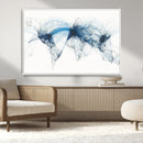 Flight Route Map Wall Art Canvas Print, Abstract Air Traffic