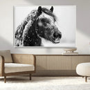 Winter Horse Canvas Print | Large 3-Panel Black White Equine by MyGreatCanvas | Canvas Wall Art Prints | Photo Prints & Wall Decor
