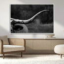 Cow Longhorn Wall Art | Black and White Print | Ready to by MyGreatCanvas | Canvas Wall Art Prints | Photo Prints & Wall Decor