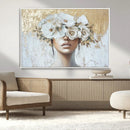 Golden Petal Wall Art - Canvas Print Flower Head Woman