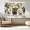 Farmhouse Wall Art | Western Longhorn Cattle Canvas Print | by MyGreatCanvas | Canvas Wall Art Prints | Photo Prints & Wall Decor