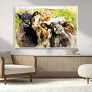 Curious Cows Farmhouse Wall Art | Ready to Hang and Framed