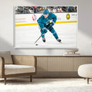San Jose Sharks Ice Hockey Player Wall Art Canvas Print