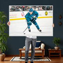 San Jose Sharks Ice Hockey Player Wall Art Canvas Print