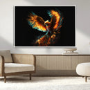 Fiery Phoenix Canvas Print | Ready to Hang Wall Art | Bold