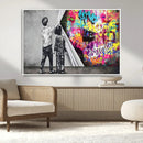 Banksy Print - Street Art Canvas Wall Art - Kids Revealing
