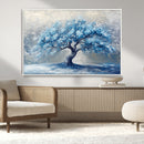 Abstract Blue Tree Art Canvas Print, Majestic Tree Wall Art