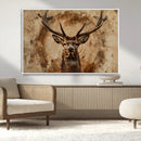 Wood Abstract Deer Wall Art | Rustic Wildlife Canvas Print |
