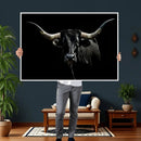 Texas Black Longhorn Bull Wall Art Canvas Print - Western by MyGreatCanvas | Canvas Wall Art Prints | Photo Prints & Wall Decor