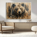 Majestic Grizzly 399 Bear Wall Art | 3-Panel Rustic Canvas