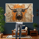 Abstract Cow Longhorn Bull Wall Art Canvas Print - Rustic by MyGreatCanvas | Canvas Wall Art Prints | Photo Prints & Wall Decor