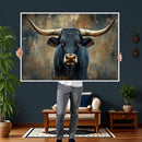 Texas Western Wall Art Canvas Print - Abstract Cow Longhorn by MyGreatCanvas | Canvas Wall Art Prints | Photo Prints & Wall Decor