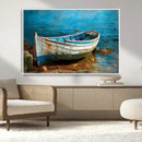 Vintage Boat on Tranquil Waters | Coastal Wall Art for