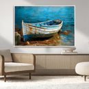 Vintage Boat on Tranquil Waters | Coastal Wall Art for