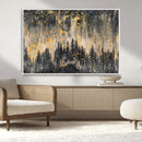 Golden Forest Abstract Wall Art | Dark Forest with Gold