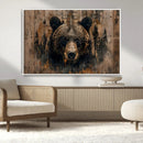 Rustic Grizzly 399 Wall Art | Triptych Canvas Print | Rustic
