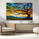 Vibrant Mosaic Tree of Life Wall Art | Stained Glass Style