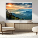Sunrise Over Mountain Range Wall Art Canvas Print, Farmhouse