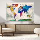 World Map Canvas Print – Framed Travel Map Wall Art for by MyGreatCanvas | Canvas Wall Art Prints | Photo Prints & Wall Decor