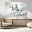 Large Wall Art Canvas Print – Beautiful Running White Horses by MyGreatCanvas | Canvas Wall Art Prints | Photo Prints & Wall Decor