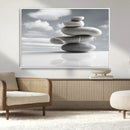 Still Life Black and White Zen Stones Wall Art Canvas,