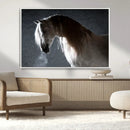 Large Wall Art Cream Colored Horse on Grey Background Canvas