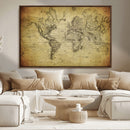 Push Pin World Map Canvas Print – Travel Tracker Wall Art