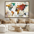 Watercolor World Map Canvas Print – Framed Wall Art for by MyGreatCanvas | Canvas Wall Art Prints | Photo Prints & Wall Decor