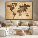 Push Pin World Map Canvas Print – Framed Travel Tracker Wall by MyGreatCanvas | Canvas Wall Art Prints | Photo Prints & Wall Decor