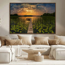Lake and Flower Wall Art Canvas Print