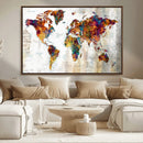 Vintage World Map Canvas Wall Art Print, Warm Tone Global by MyGreatCanvas | Canvas Wall Art Prints | Photo Prints & Wall Decor