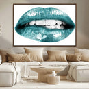 Blue Lips Wall Art Canvas Print