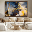 Large Abstract Wall Art Print -  Gold and Blue Abstract