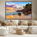 Tropical Island Beach Sunset Canvas Print
