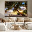 Tropical Island Sunset on the Beach Palms Wall Art Canvas by MyGreatCanvas | Canvas Wall Art Prints | Photo Prints & Wall Decor