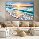 Sunset Beach Waves Canvas Wall Art – 5-Panel Ocean Sunset by MyGreatCanvas | Canvas Wall Art Prints | Photo Prints & Wall Decor