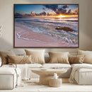 Sea Ocean Sunset Beach Wall Art Canvas Print