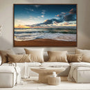 Ocean Beach Wall Art Canvas Print Sunset Artwork Print