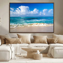 Tropical Beach 3-Panel Canvas Wall Art – Serene Ocean Waves