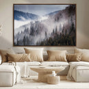 Beautiful Rising Fog in Winter Mountain Landscape- Framed