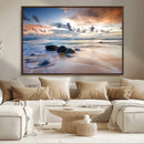 Serene Weather On The Beach Wall Art Canvas Print