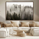 Foggy Mountain Wall Art | 3-Panel Foggy Forest and Mountain