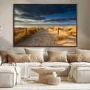 Ocean Beach Dark Clouds Wall Art Canvas Print